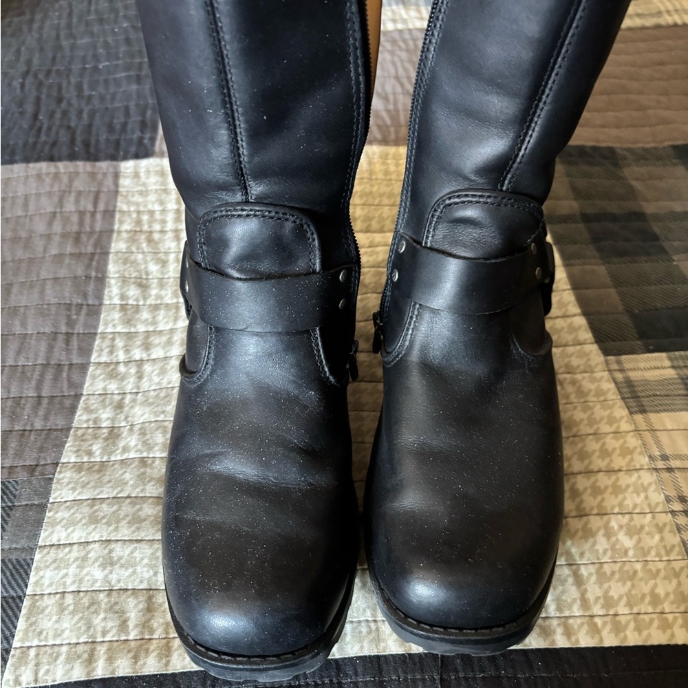 Black Leather Motorcycle Boots Harley Davidson